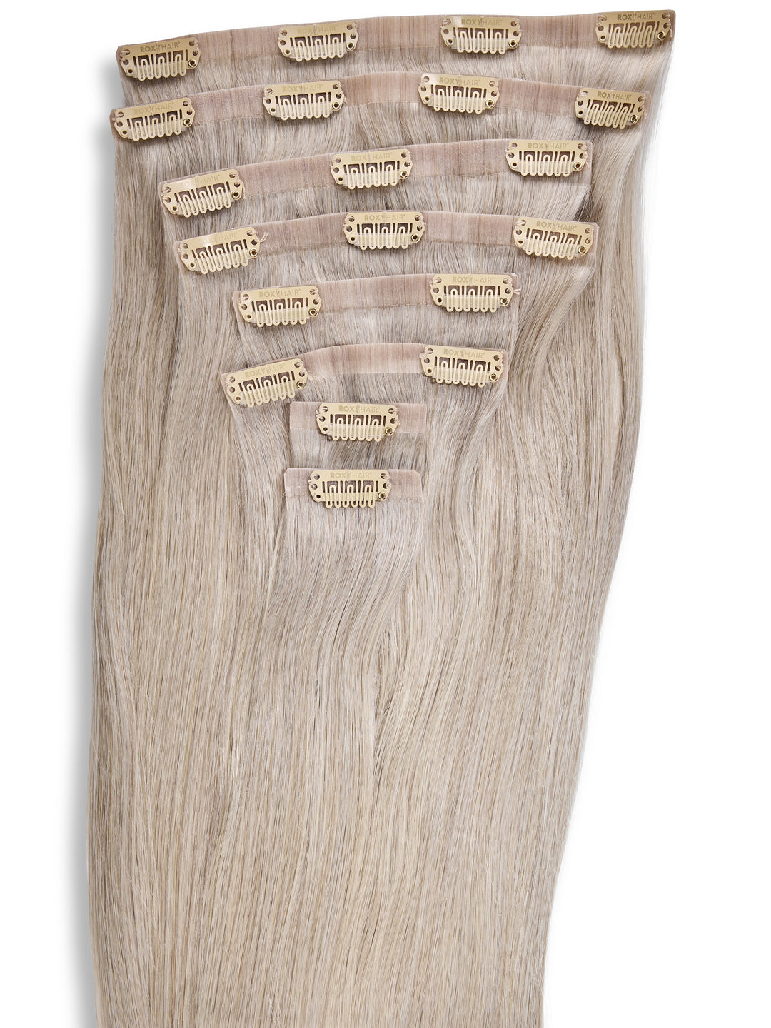 Ice Blonde Seamless Clip-In Hair Extensions (20" and 180 Grams)