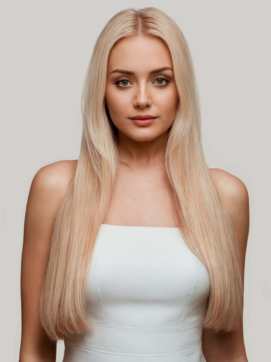 Latte Blonde Seamless Clip-In Remy Hair Extensions (20" and 180 Grams)