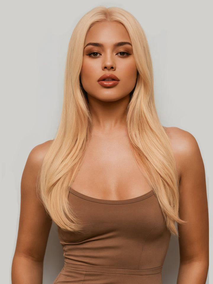 Strawberry Blonde Seamless Clip-In Remy Hair Extensions (20" and 180 Grams)
