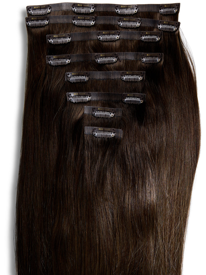 Chestnut Seamless Clip-In Hair Extensions (20" and 180 Grams)