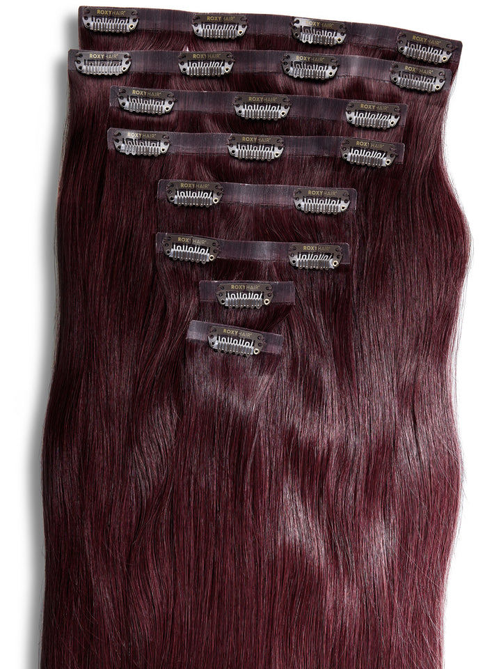 Dark Auburn Seamless Clip-In Hair Extensions (20" and 180 Grams)