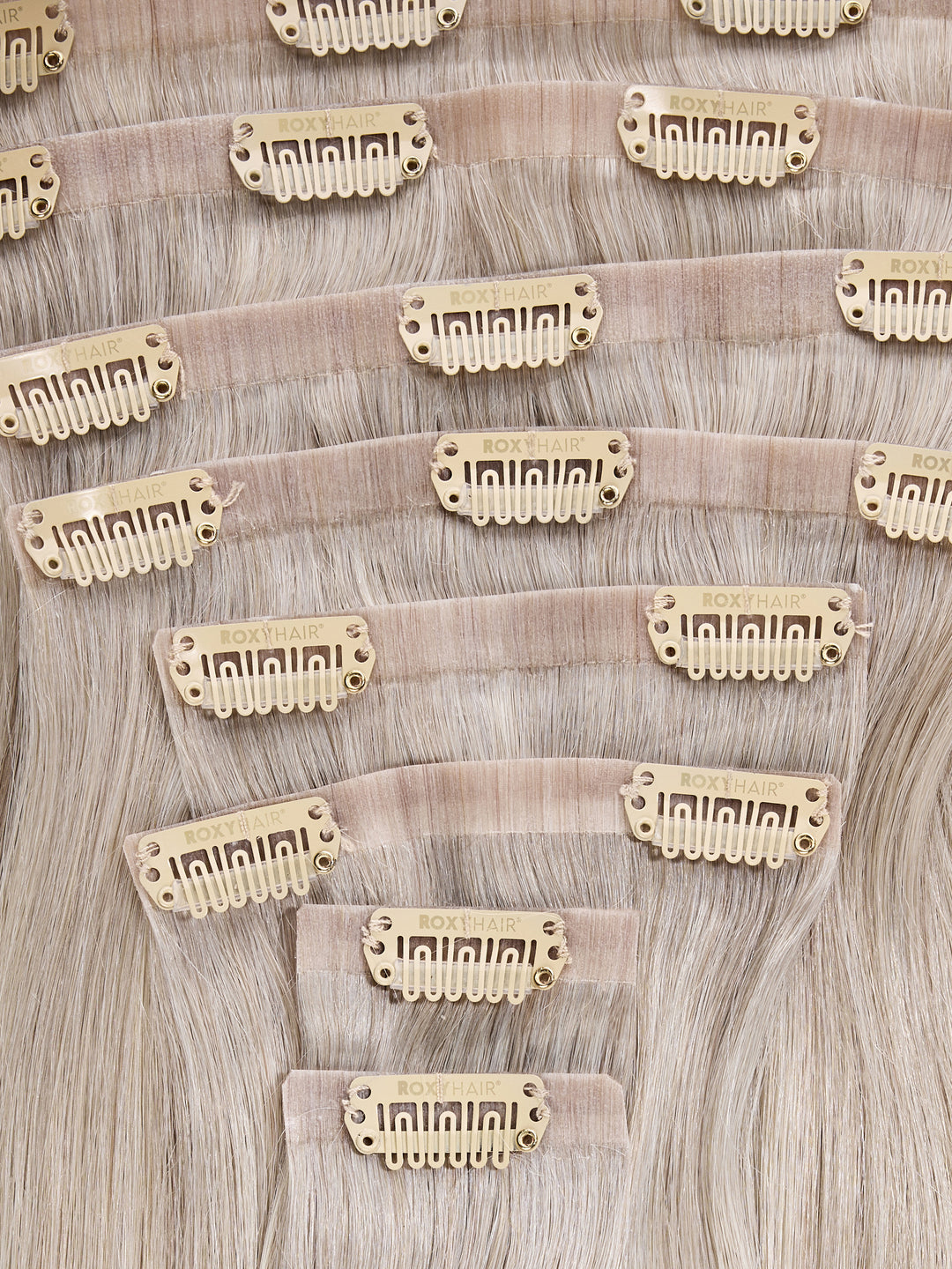 Ice Blonde Seamless Clip-In Hair Extensions (20" and 180 Grams)