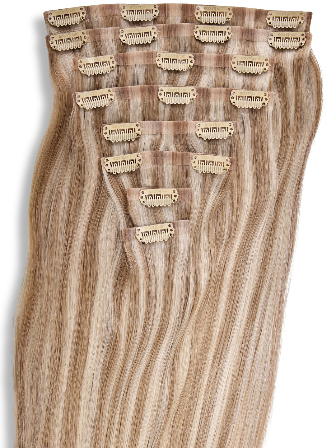 Latte Blonde Seamless Clip-In Remy Hair Extensions (20" and 180 Grams)