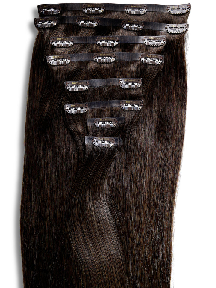 Mocha Seamless Clip-In Remy Hair Extensions (20" and 180 Grams)