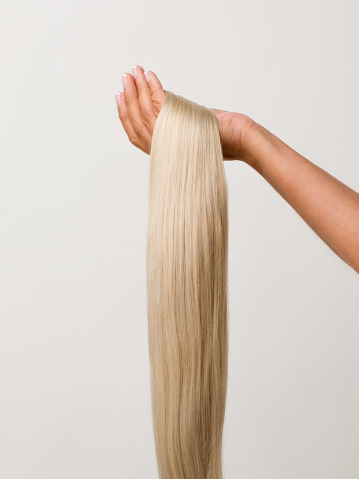 Ice Blonde Seamless Clip-In Hair Extensions (20" and 180 Grams)