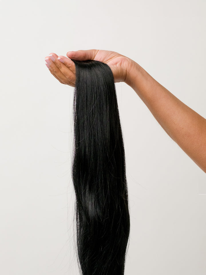 Jet Black Seamless Clip-In Remy Hair Extensions (20" and 180 Grams)