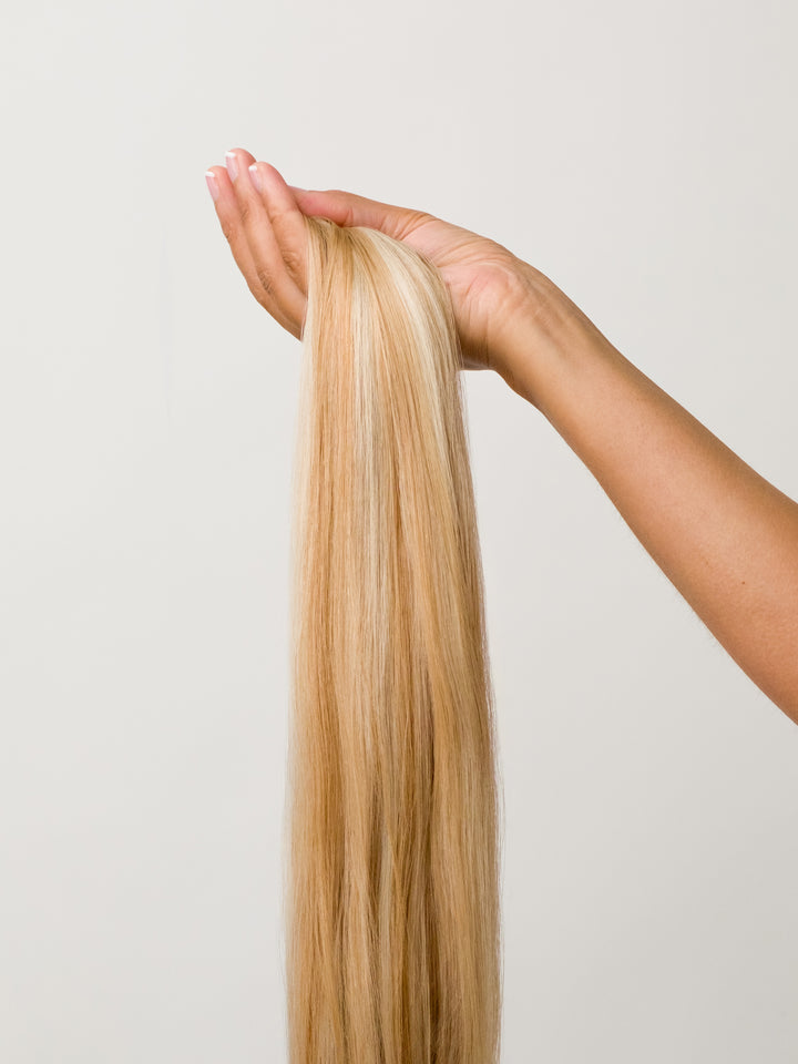 Latte Blonde Seamless Clip-In Remy Hair Extensions (20" and 180 Grams)