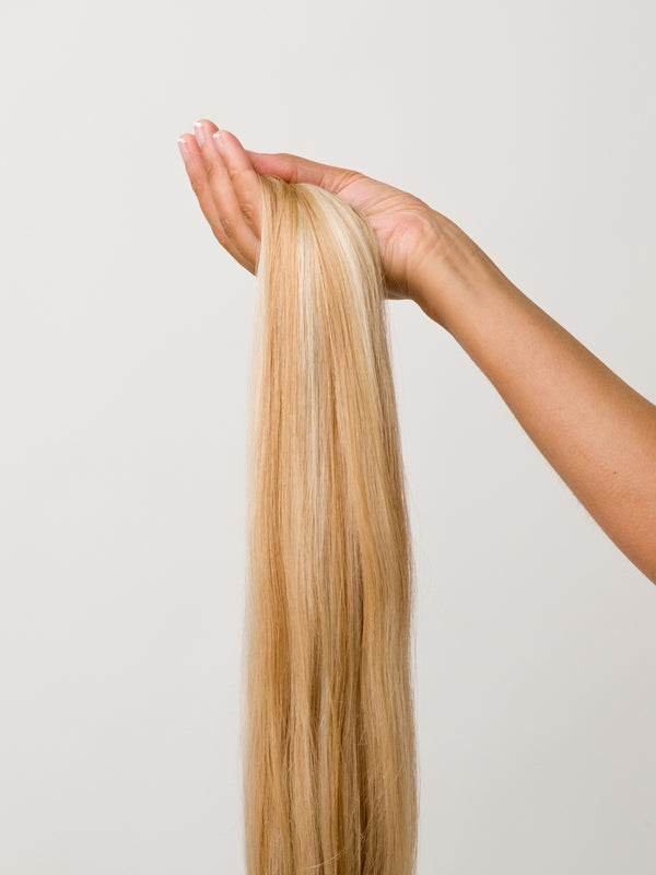 Latte Blonde Seamless Clip-In Remy Hair Extensions (20" and 180 Grams)