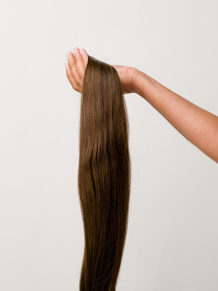 Mocha Seamless Clip-In Remy Hair Extensions (20" and 180 Grams)