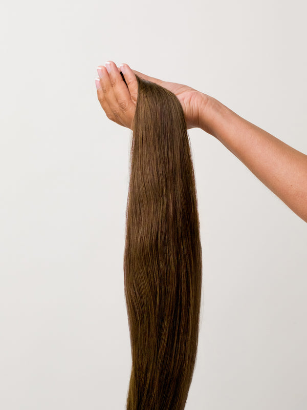 Mocha Seamless Clip-In Remy Hair Extensions (20" and 180 Grams)